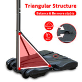 Portable Junior Basketball Hoop Stand Free Standing with 28" Backboard Height Adjustable up to 7' for Teens