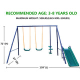Playground Metal Swing Chair With Slide