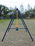 Swing Sets for Backyard , Heavy Duty Metal Swing Frame Saucer Swing,a Frame Metal Swing Set with 2 Swing Seats for Indoor and Outdoor Activities