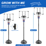 Portable Basketball Hoops & Goals 32 '' Backboard Basketball System Height Adjustable 5.5ft -7.5ft for Adult Teenagers Indoor Outdoor Use