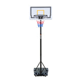 Portable Junior Basketball Hoop Stand Free Standing with 28" Backboard Height Adjustable up to 7' for Teens