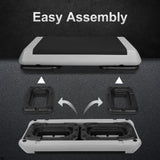 28in Aerobic Step Platform with 2 Risers Adjustable Exercise Fitness Workout Stepper,Black and Grey