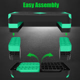 27in Aerobic Step Platform with 4 Risers Adjustable Exercise Fitness Workout Stepper,Black and Green