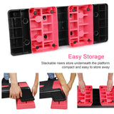 28in Aerobic Step Platform with 2 Risers Adjustable Exercise Fitness Workout Stepper,Black and Pink