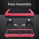28in Aerobic Step Platform with 2 Risers Adjustable Exercise Fitness Workout Stepper,Black and Red
