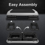 28in Aerobic Step Platform with 4 Risers Adjustable Exercise Fitness Workout Stepper,Black and Gray