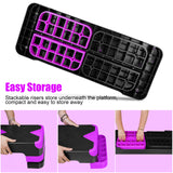 27in Aerobic Step Platform with 4 Risers Adjustable Exercise Fitness Workout Stepper,Black and Purple