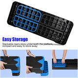27in Aerobic Step Platform with 4 Risers Adjustable Exercise Fitness Workout Stepper,Black and Blue