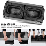 28in Aerobic Step Platform with 4 Risers Adjustable Exercise Fitness Workout Stepper,Black and Gray