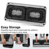 28in Aerobic Step Platform with 2 Risers Adjustable Exercise Fitness Workout Stepper,Black and Grey