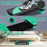 31in Aerobic Step Platform with 4 Risers Adjustable Exercise Fitness Workout Stepper,Black and Green