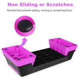 28in Aerobic Step Platform with 2 Risers Adjustable Exercise Fitness Workout Stepper,Black and Purple