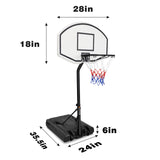 Portable Pool Side Basketball Hoops Height Adjustable 3ft -4ft Basketball System 35'' Backboard with Wheels for Teenagers Youth