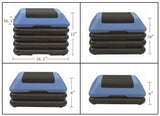 16in Square Aerobic Step Platform with 4 Risers Adjustable Exercise Fitness Workout Stepper,Blue and Black