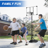 Portable Basketball Hoops & Goals 32 '' Backboard Basketball System Height Adjustable 5.5ft -7.5ft for Adult Teenagers Indoor Outdoor Use