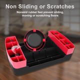 28in Aerobic Step Platform with 2 Risers Adjustable Exercise Fitness Workout Stepper,Black and Red