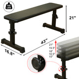Flat Weight Bench for Strength Training  W/ 5-Level Adjustable Height