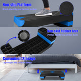 27in Aerobic Step Platform with 4 Risers Adjustable Exercise Fitness Workout Stepper,Black and Blue