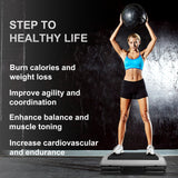 28in Aerobic Step Platform with 4 Risers Adjustable Exercise Fitness Workout Stepper,Black and Gray