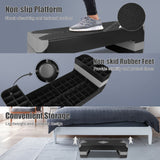 27in Aerobic Step Platform with 4 Risers Adjustable Exercise Fitness Workout Stepper,Black and Grey