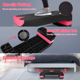 27in Aerobic Step Platform with 4 Risers Adjustable Exercise Fitness Workout Stepper,Black and Pink