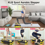 31in Aerobic Step Platform with 4 Risers Adjustable Exercise Fitness Workout Stepper,Black and Yellow