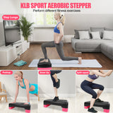 28in Aerobic Step Platform with 2 Risers Adjustable Exercise Fitness Workout Stepper,Black and Red