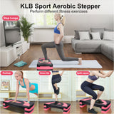 31in Aerobic Step Platform with 4 Risers Adjustable Exercise Fitness Workout Stepper,Black and Pink