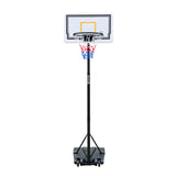 Portable Junior Basketball Hoop Stand Free Standing with 28" Backboard Height Adjustable up to 7' for Teens