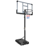 Teenagers Youth Portable Basketball Hoops Height Adjustable 6.5ft -10ft Basketball System 44'' Backboard with Wheels for Driveway Indoor Outdoor Use, Grey