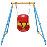 Baby Toddler Indoor/Outdoor Metal Swing Set with Safety Belt for Backyard,44'Height