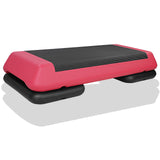 28in Aerobic Step Platform with 2 Risers Adjustable Exercise Fitness Workout Stepper,Black and Red